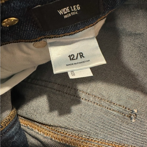 Express High Waisted Dark Wash Wide Leg Jeans 12 - Picture 5 of 5